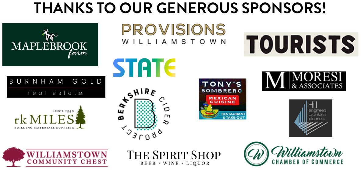 Logos of the many triva night sponsors