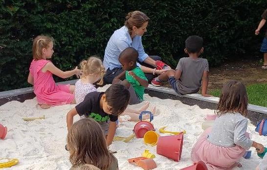 Children playing in a sandbox